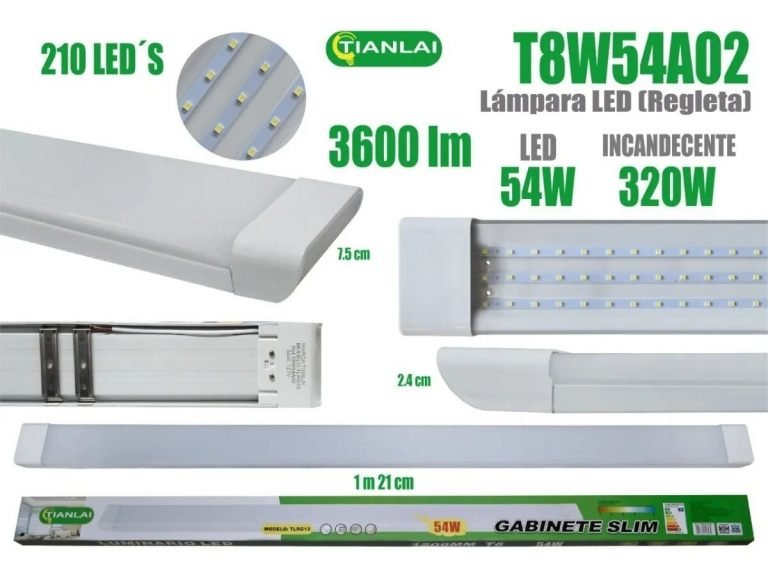 Lampara Luminario Led Tianlai Slim Mica Opaca Sobreponer 54w Ref