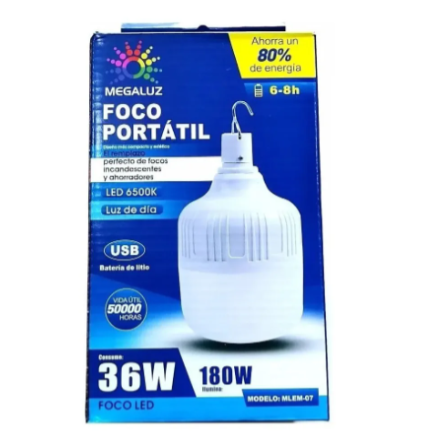 Foco LED Portátil 9w Recargable MEGALUZ MLEM-04 – DELED Electronica y  Accesorios